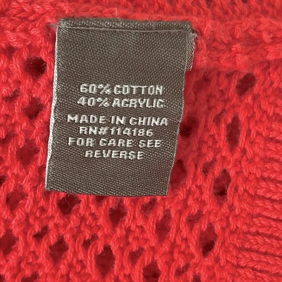 89th & Madison Orange Open Front Knit Cardigan/Sweater Size Large - Picture 4 of 5